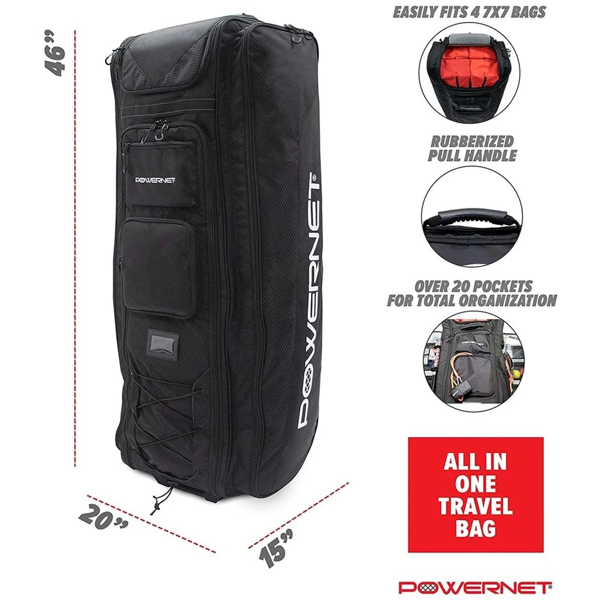 POWERNET Rolling Baseball/Softball Equipment Coaches Bag 3 POWERNET Rolling Baseball/Softball Equipment Coaches Bag - Image 3