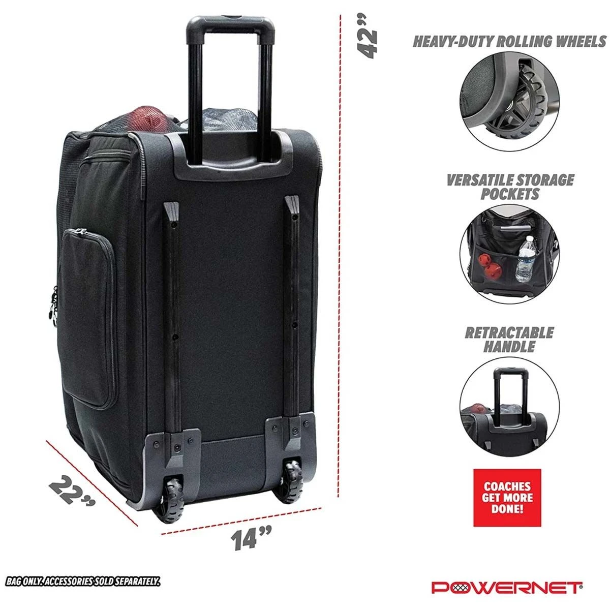 POWERNET Rolling Baseball/Softball Ball Bucket Caddy 3 POWERNET Rolling Baseball/Softball Ball Bucket Caddy - Image 3