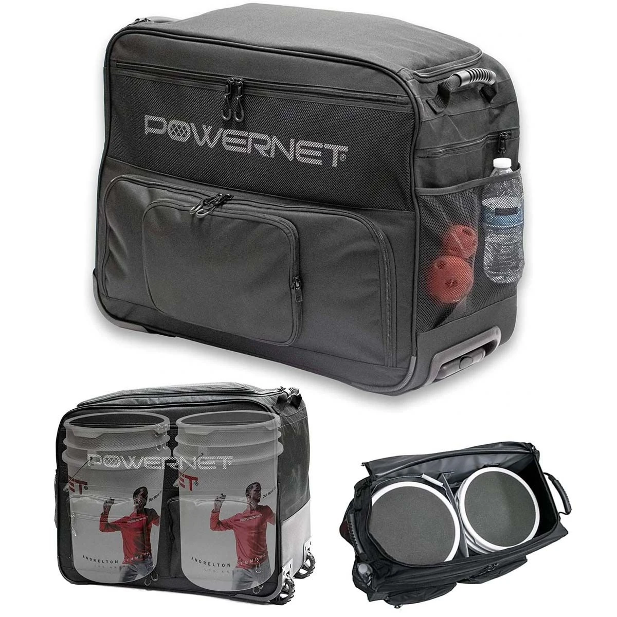 POWERNET Rolling Baseball/Softball Ball Bucket Caddy 1 POWERNET Rolling Baseball/Softball Ball Bucket Caddy