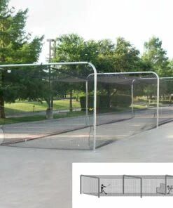 55' Pro Batting Cage Tunnel Frame, 3-Section, Baseball/Softball