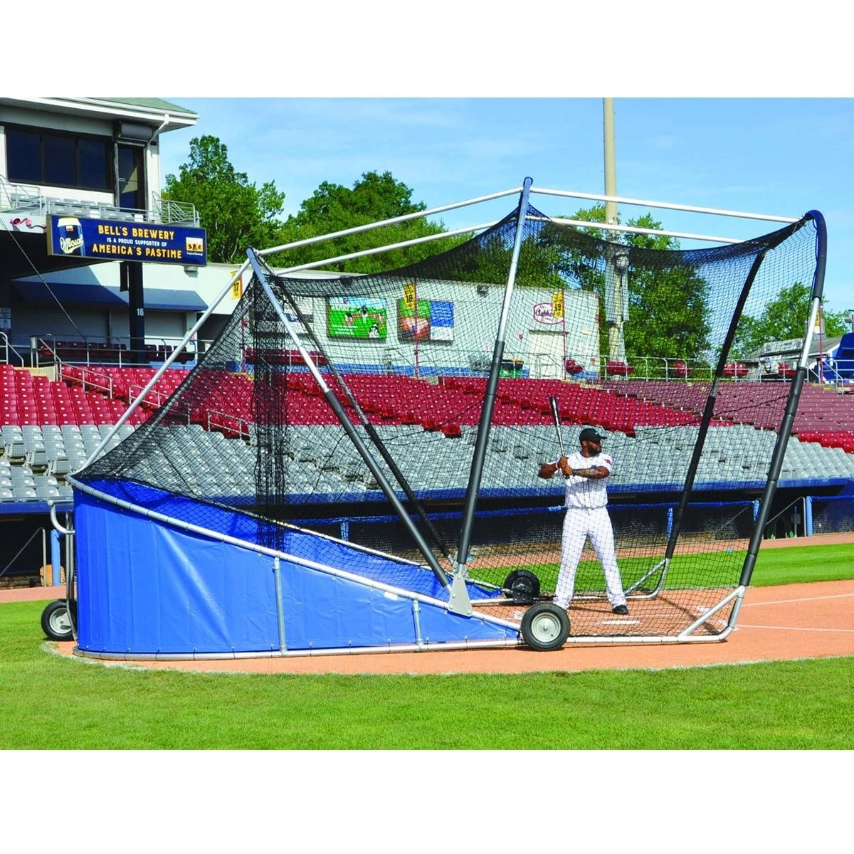 Jaypro Big League Bomber Pro Portable Batting Cage, BBGS-18 Navy 1 Jaypro Big League Bomber Pro Portable Batting Cage, BBGS-18 Navy