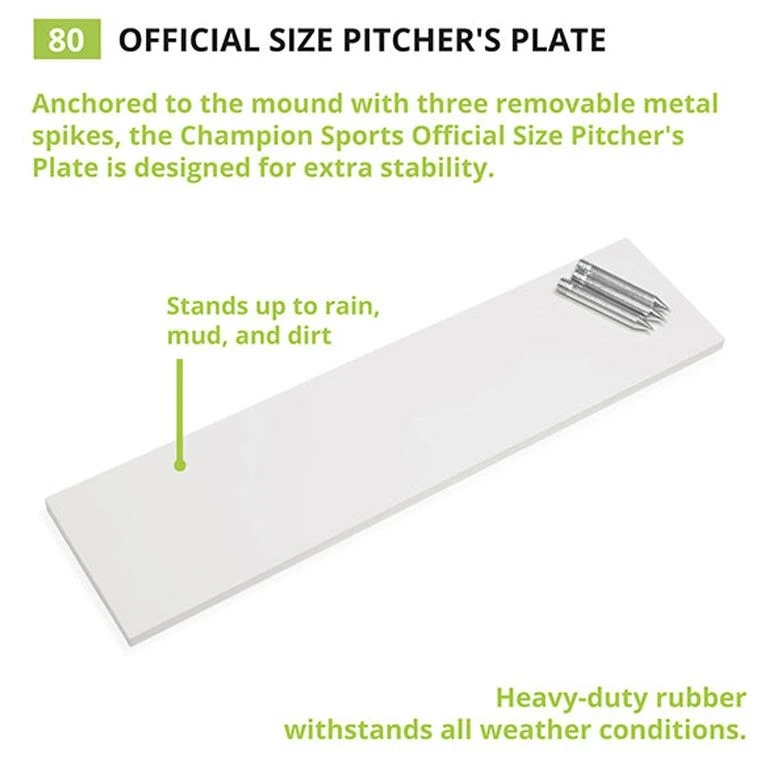 Champion Official Size Pitcher's Plate, 80 4 Champion Official Size Pitcher's Plate, 80 - Image 4