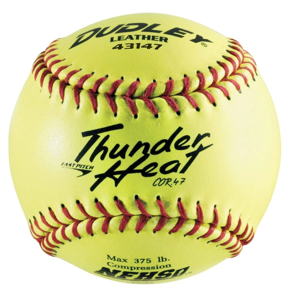 Dudley 12" WT12YFP NFHS 47/375 Thunder Heat Leather Fastpitch Softballs, dz 1 Dudley 12" WT12YFP NFHS 47/375 Thunder Heat Leather Fastpitch Softballs, dz
