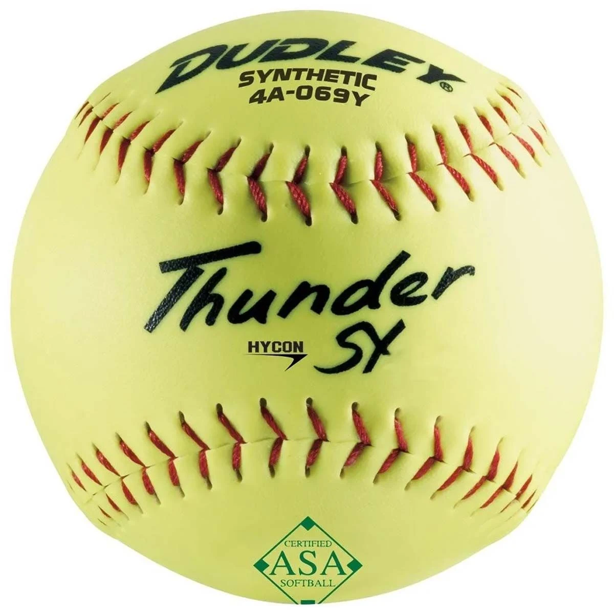 Dudley 12" Thunder SY 52/300 ASA Slowpitch Synthetic Softballs, dz 1 Dudley 12" Thunder SY 52/300 ASA Slowpitch Synthetic Softballs, dz