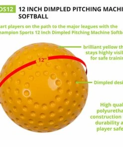 Champion 12" Dimpled Pitching Machine Softballs, DS12 -Cheap Softball Store a33 775 new dia