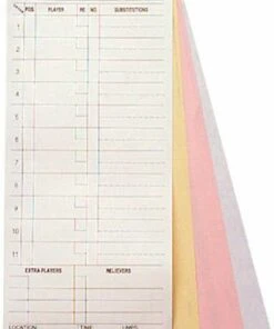 Baseball / Softball Line Up Cards, 4-part (pack of 25)