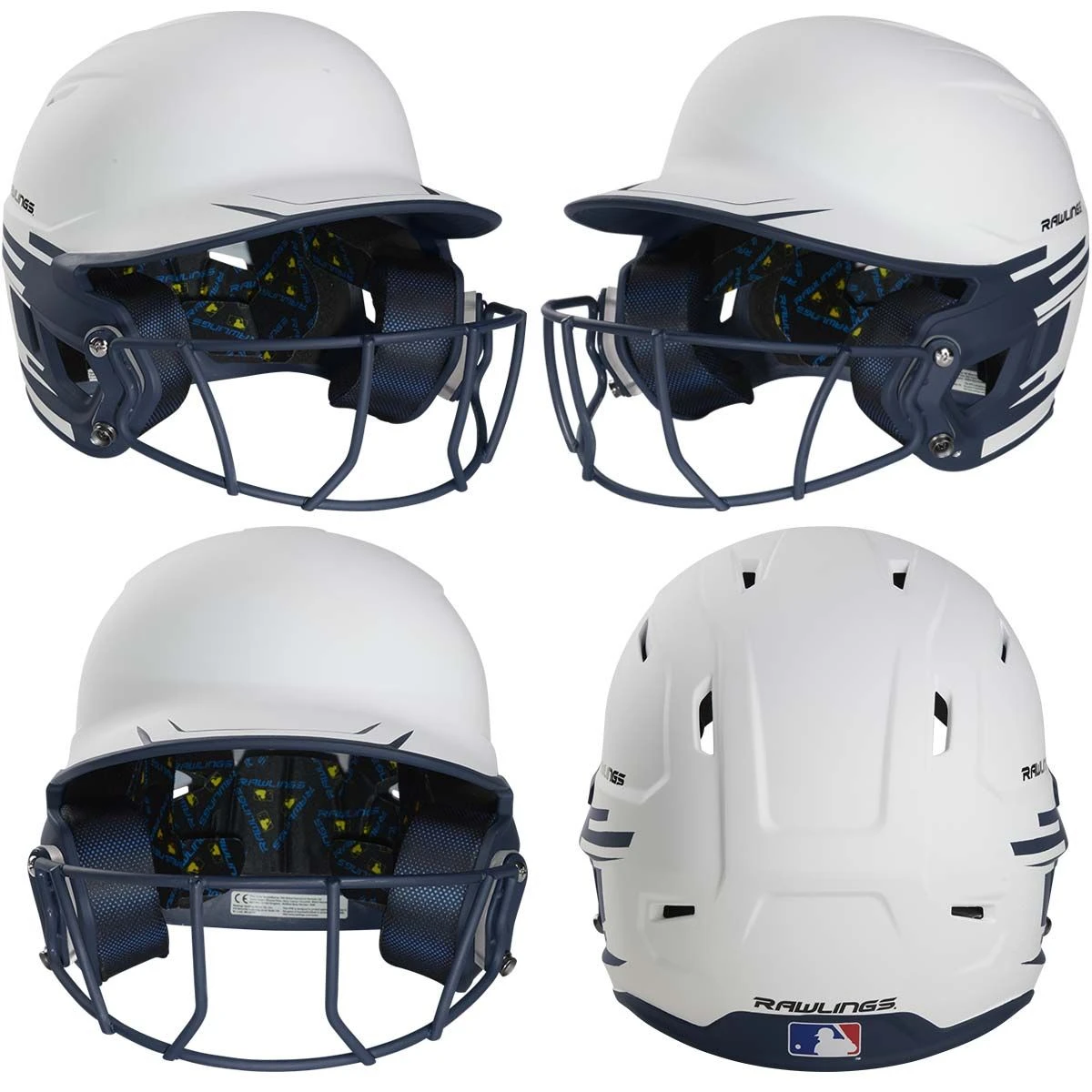 Rawlings Mach Ice Fastpitch Softball Batting Helmet w/ Faceguard Navy 2 Rawlings Mach Ice Fastpitch Softball Batting Helmet w/ Faceguard Navy - Image 2