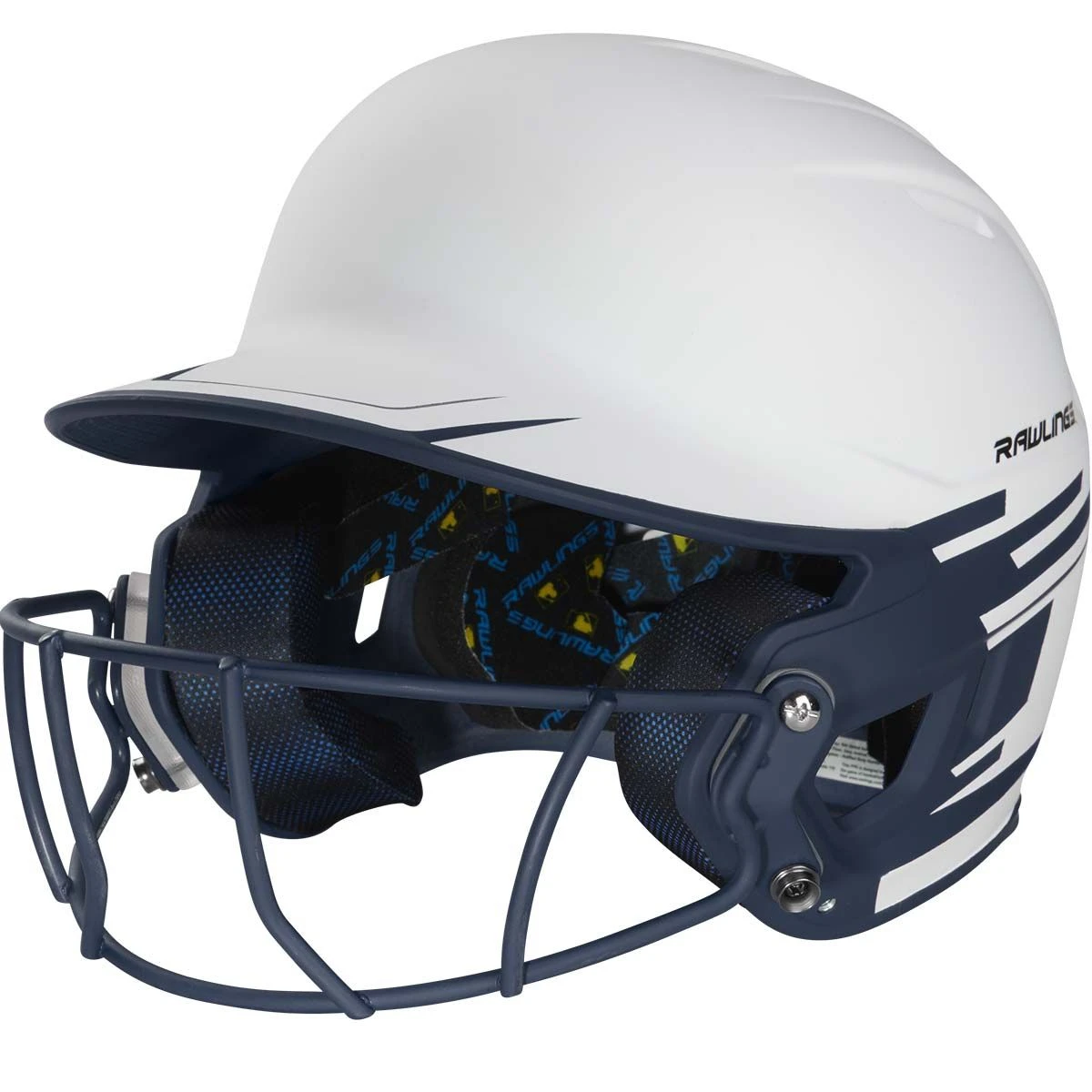 Rawlings Mach Ice Fastpitch Softball Batting Helmet w/ Faceguard Navy 1 Rawlings Mach Ice Fastpitch Softball Batting Helmet w/ Faceguard Navy